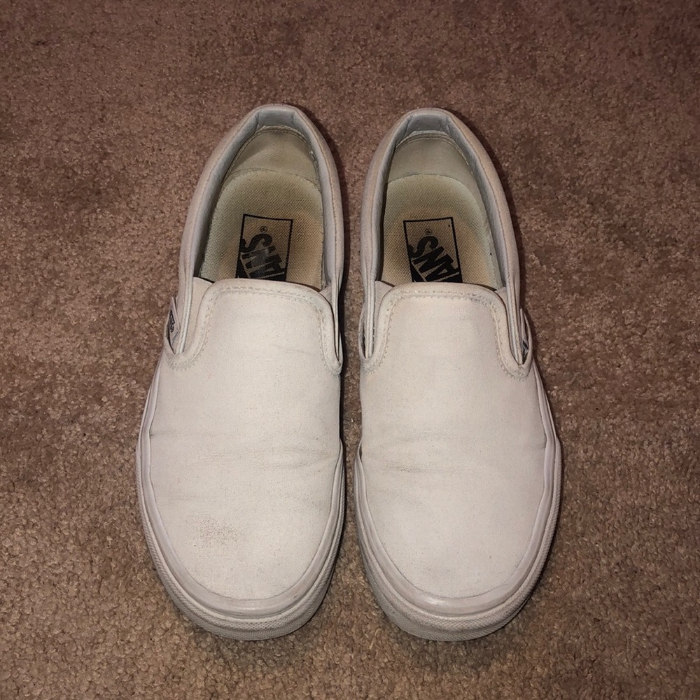 White slip on vans
